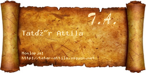 Tatár Attila névjegykártya